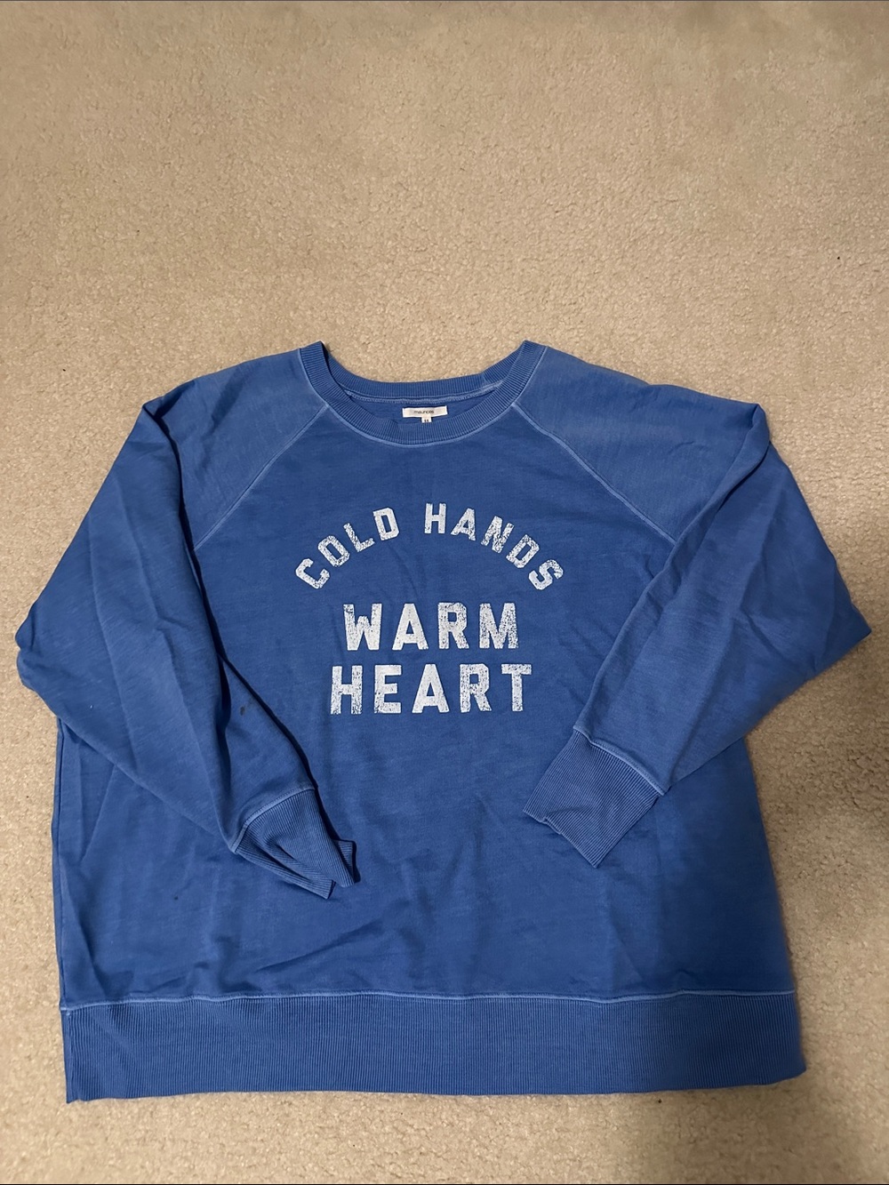 Cold Hands, Warm Heart Blue Crewneck Sweatshirt